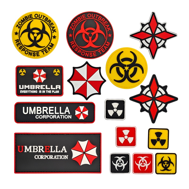 Huy Hiệu Hình Logo 3D Hóa Học Bằng Cao Su Pvc Mềm Khóa Dán Balo Hình Logo UMBRELLA Game Zombie