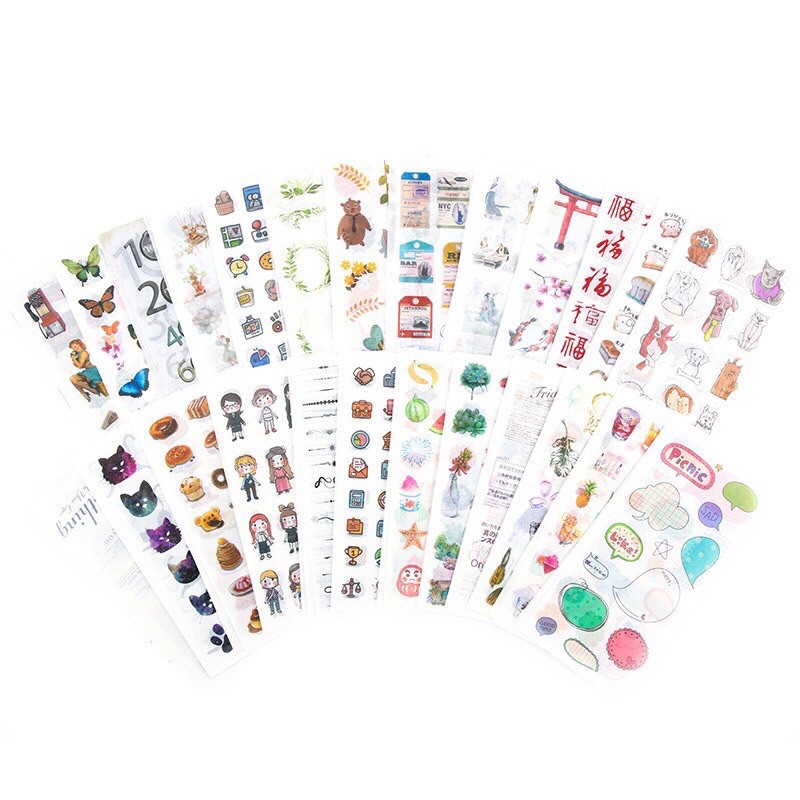 Set 6 tấm stickers trang trí sổ tay