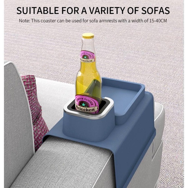 Ghế dựa tay Ghế trường kỷ Ghế sofa Bàn điều khiển từ xa Giá đỡ trên cùng Khay tổ chức bằng silicon với Khay giữ cốc