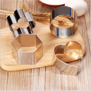 Khuôn ring mousse mini hình tròn/vuông/trái tím/ thoi