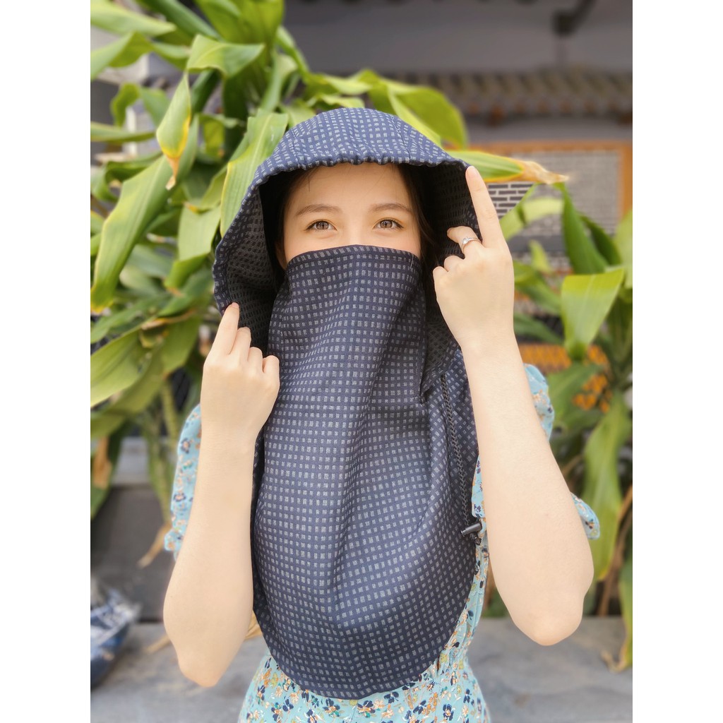 [Độc Quyền] Khăn Đa Năng Thời Trang Chống Nắng Chống Dịch Cao Cấp - Hình + Video Thật - Màu Xanh Đen Caro | BigBuy360 - bigbuy360.vn