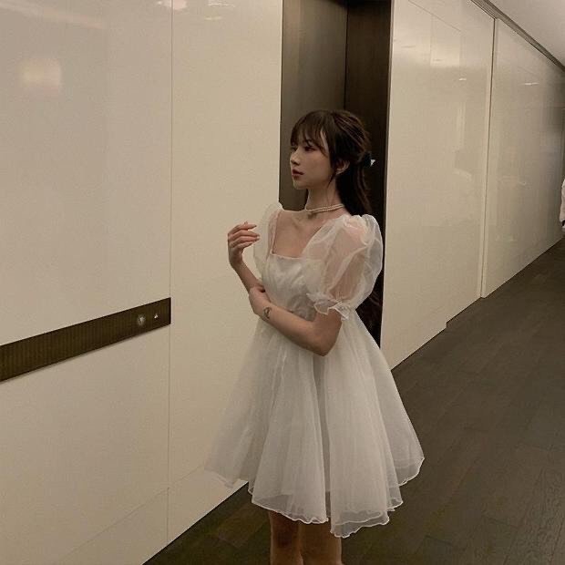 Váy Nữ Cộc Tay Cổ Vuông Babydoll Tay Bồng Dáng Xòe Tiểu Thư Hàn Quốc Ulzzang Mã 302 | BigBuy360 - bigbuy360.vn