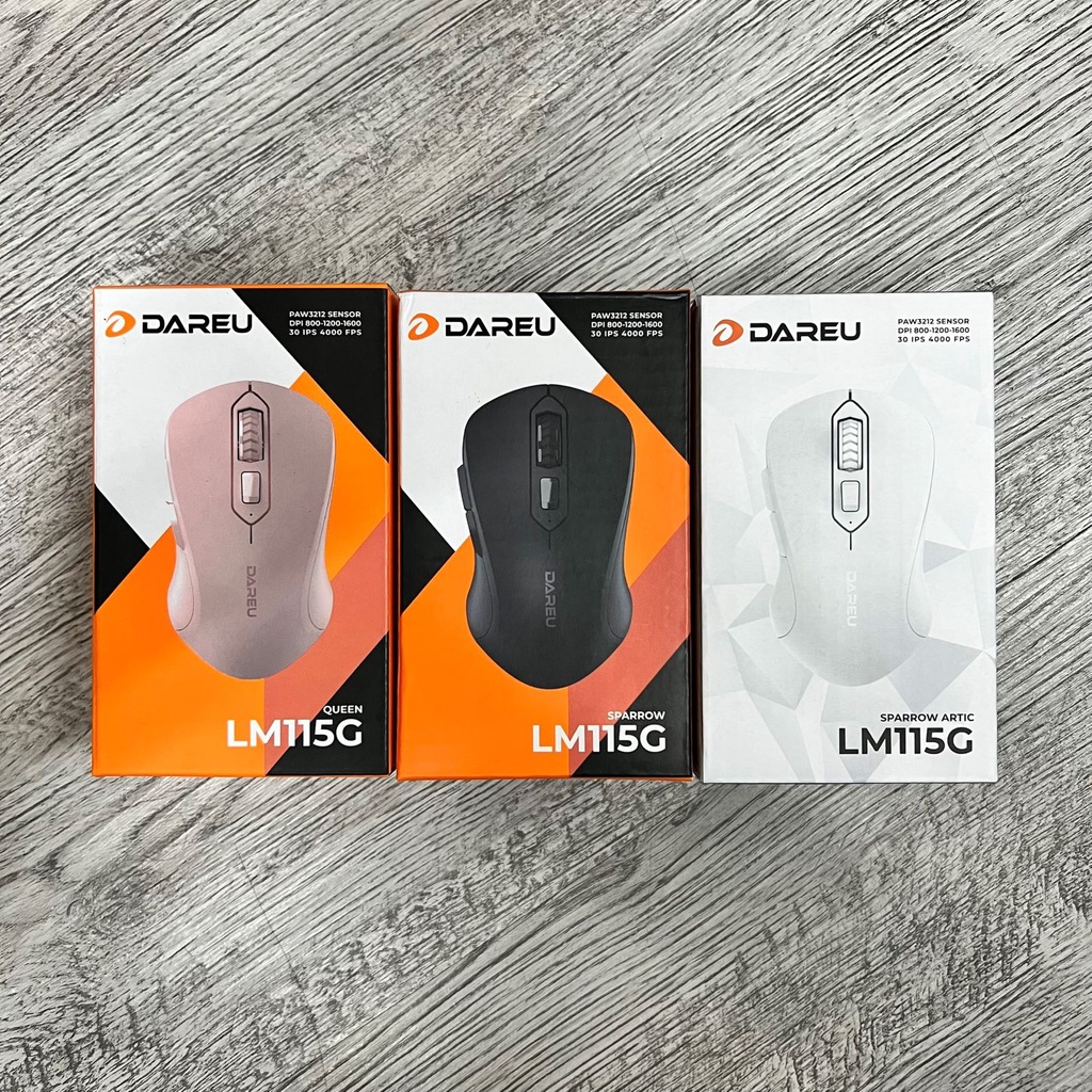 Chuột DareU LM115G Black/White/Pink
