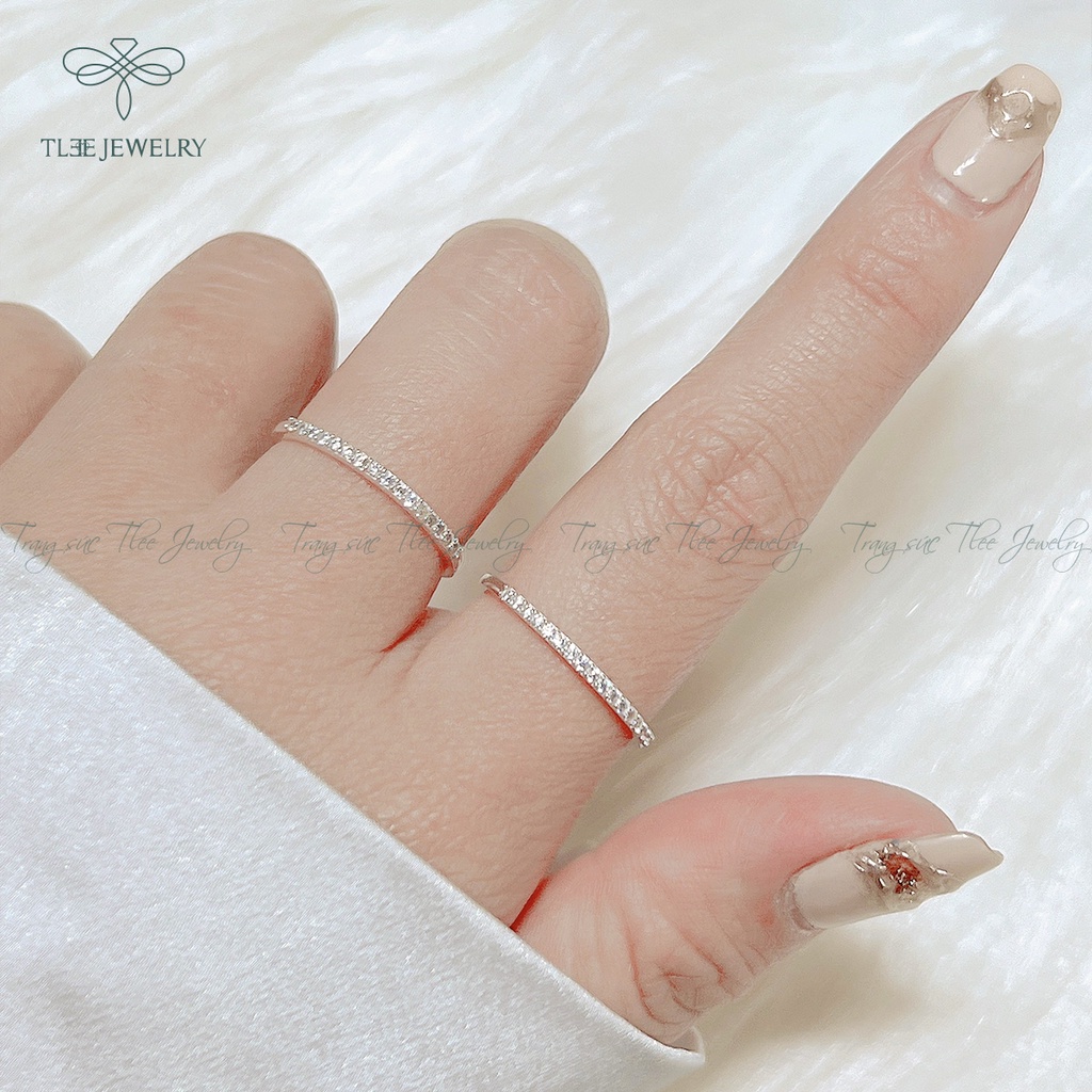 Nhẫn bạc nữ TLEE đính một hàng đá sang trọng NCJ A0154