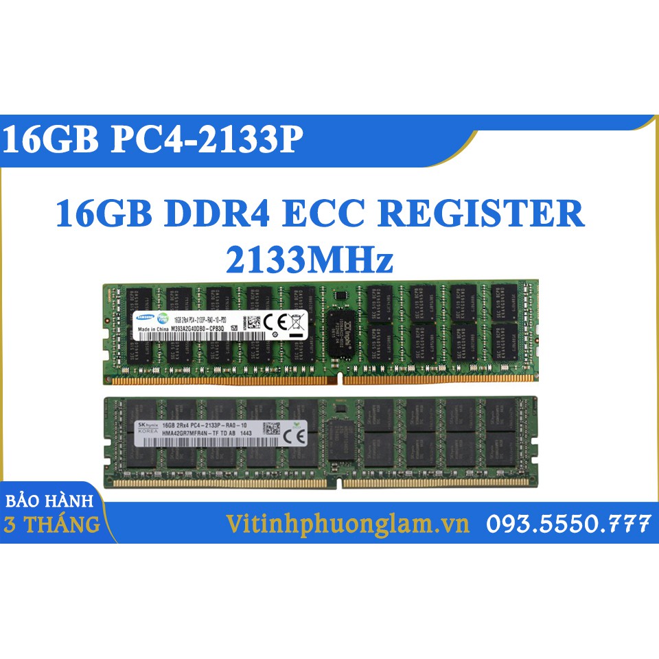 RAM ECC REGISTER DDR4 16GB BUSS 2133 / 2400 (PC4 -2133P / PC4 -2400T)