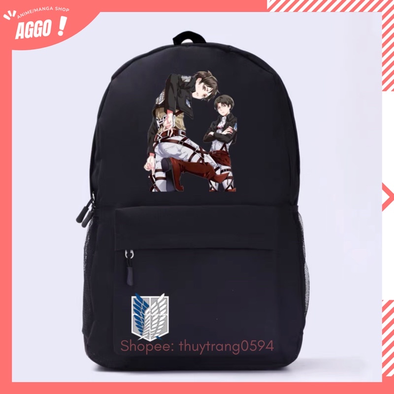 [ NHIỀU MẪU] Balo Đi Học Attack on Titan, Levi Nam Nữ Unisex Cực HOT