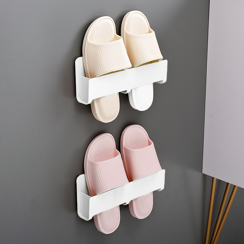 Phòng tắm đặt giá đỡ giày để tránh đục lỗ treo tường nhà vệ sinh nhựa đường giá đỡ Giày nhà vệ sinh tường lưu trữ tạo tá
