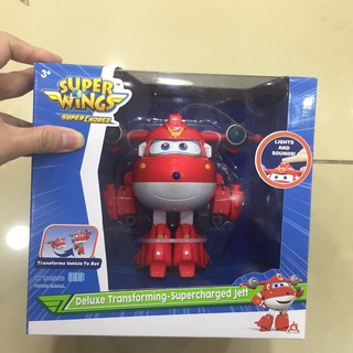 Rô bốt biến hình cỡ lớn có đèn và âm thanh- Jett Siêu cấp - Super wings Chính Hãng - biệt đội bay siêu đẳng - YW740431