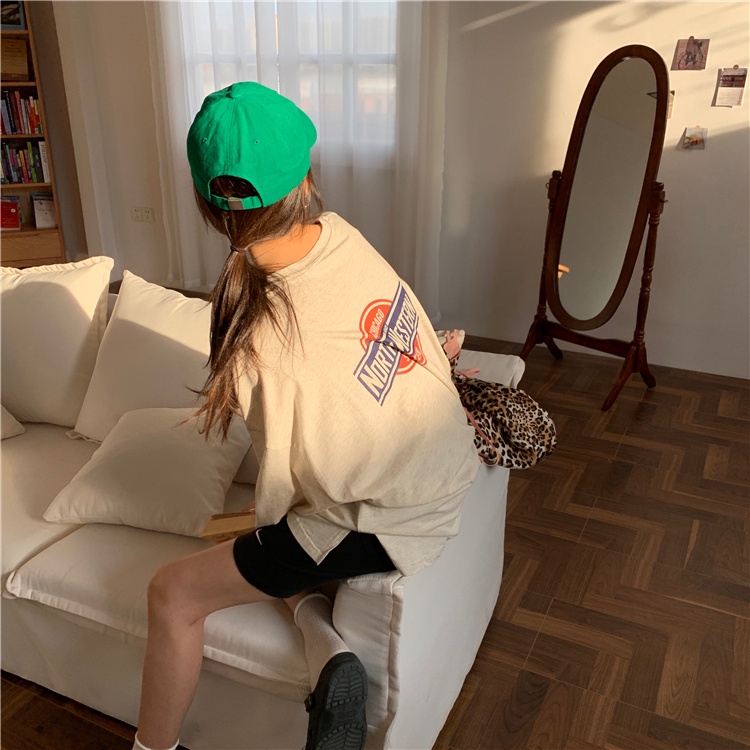 Áo Thun Tay Dài Xẻ Tà Dáng Rộng Thời Trang Mùa Thu Mới Cho Nữ