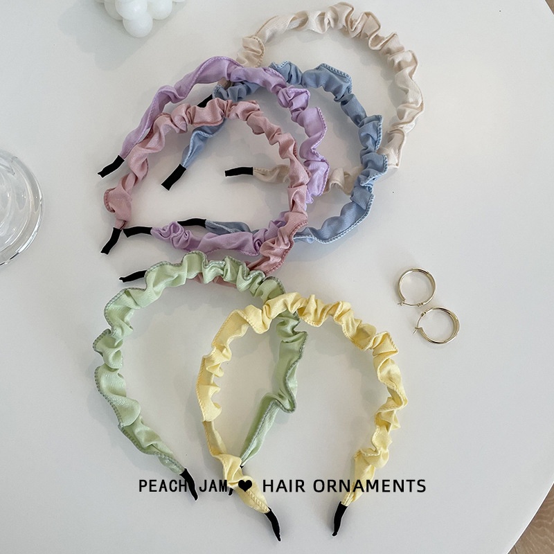 Băng đô cài tóc rửa mặt lụa satin cute cho bé gái Alaba