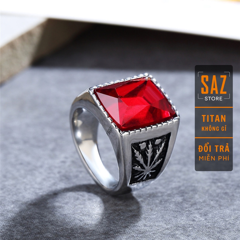 Nhẫn nam nữ tròn unisex SAZ màu bạc thời trang chất Titan đẹp đơn giản không gỉ - Nhẫn Cuba