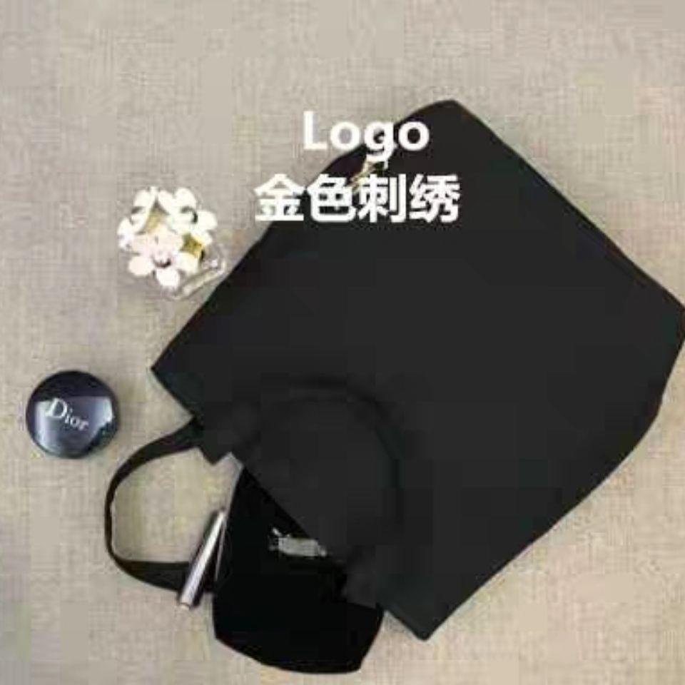 ∋❀Túi Tote vải Canvas màu đen phong cách Âu Mỹ thời trang