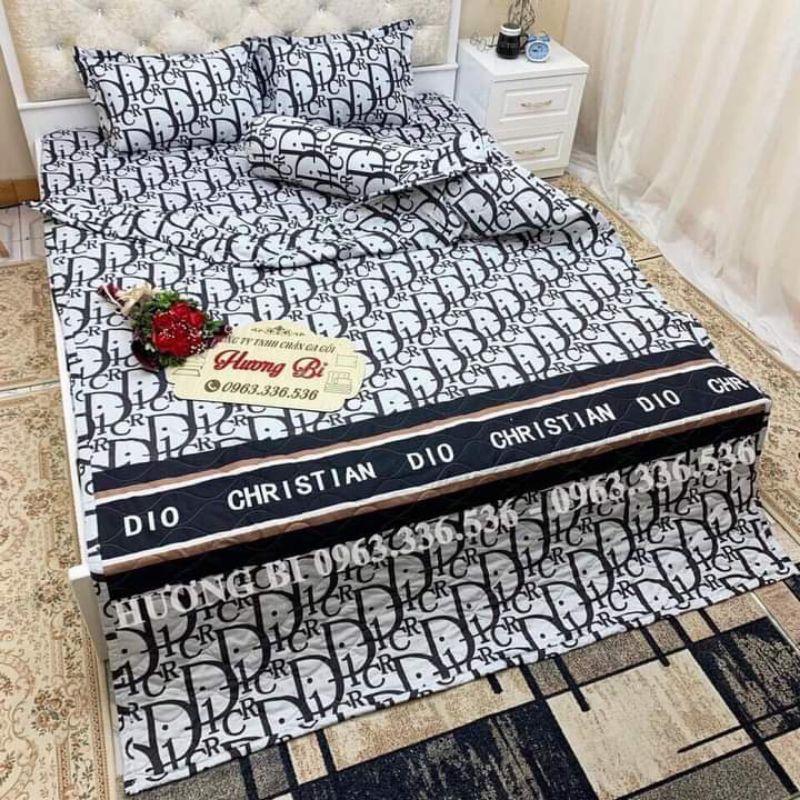 Set chăn hè Cotton Poly 5 món gồm 1 ga ,2 vỏ gối đầu , 1 vỏ gối ,1 chăn hè Trần