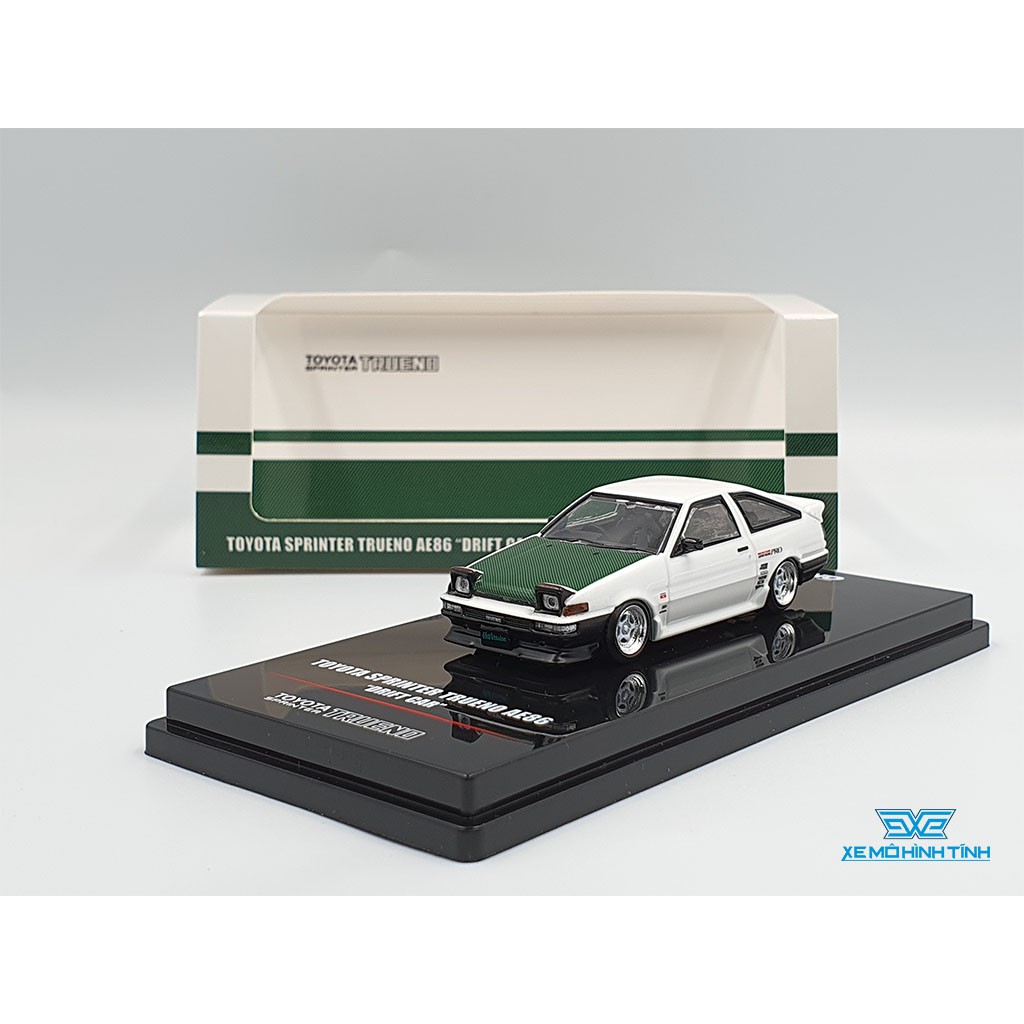 Xe Mô Hình Toyota Sprinter Trueno AE86 &quot; Drift Car&quot; Ti Lệ 1:64 Hãng sản xuất Inno Model ( Trắng Mui Xanh )