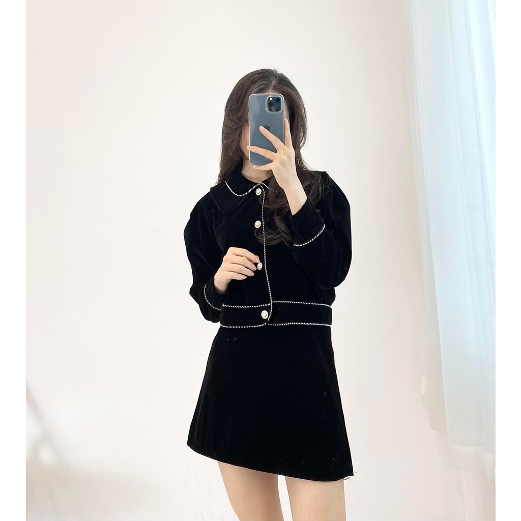 (FREESHIP) Set nhung viền trắng hàng quảng châu Miho house