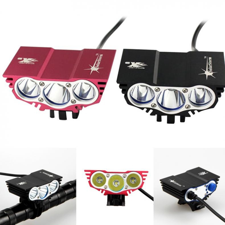 Đèn Pha led 3x 4 Chế Độ 1800lm Bằng Hợp Kim Nhôm Cho Xe Đạp