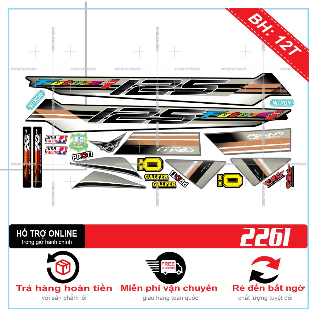 TEM XE FUTURE 125 I DÁN XE XÁM BỤNG SAU ĐEN -- SHIN DECAL 2