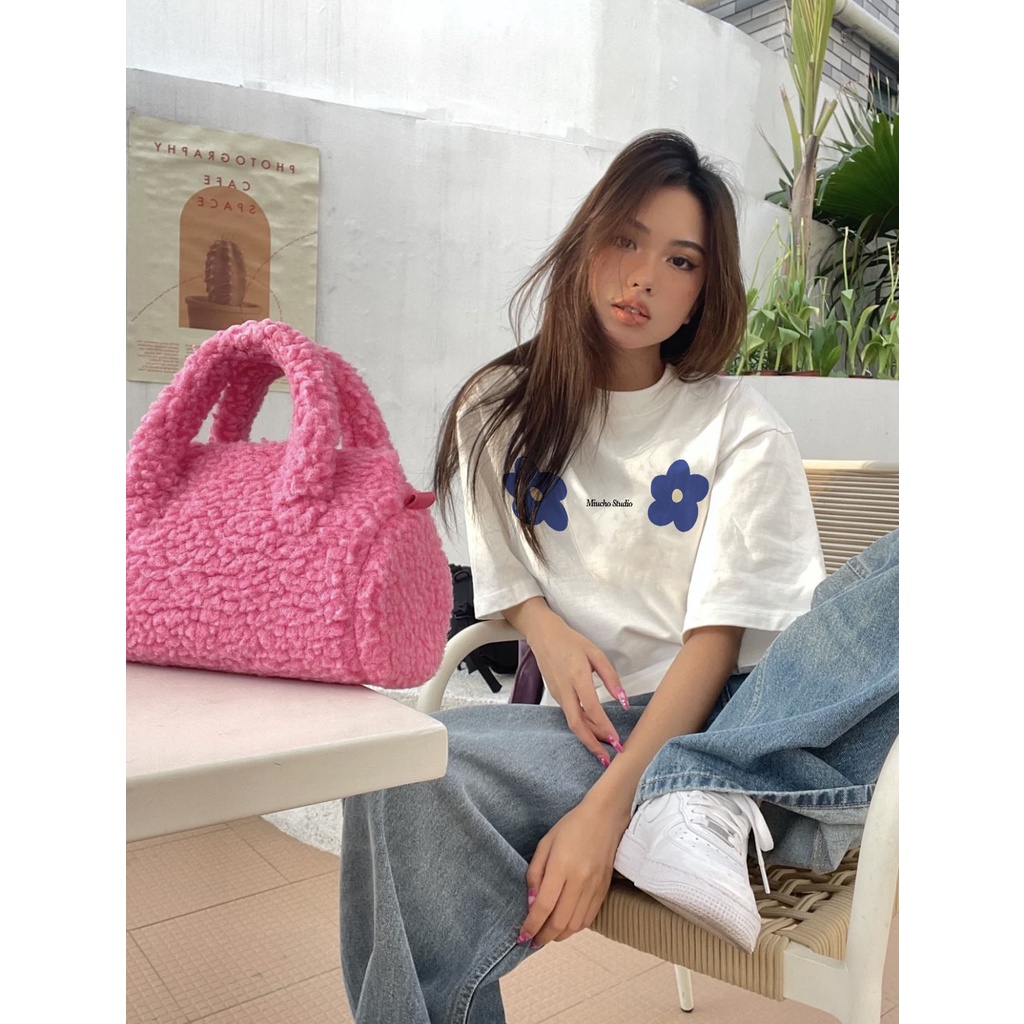 Áo thun nữ form rộng đẹp tay lỡ kiểu hàn quốc chất vải cotton mềm mịn cotton AT247 Miucho in name