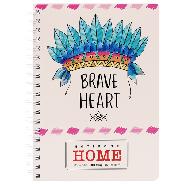 Sổ Lò Xo B5 Kẻ Ngang 300 Trang 60gsm Home - Hải Tiến 6393 - Brave Heart