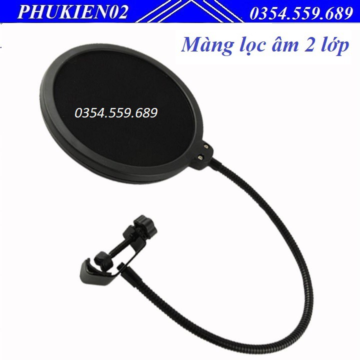 Màng lọc âm cho mic thu âm 2 lớp - Màng lọc âm bộ livestream -DC2354