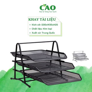 [2 MÀU] KHAY ĐỰNG TÀI LIỆU 3 TẦNG CHẤT LIỆU THÉP SƠN TĨNH ĐIỆN