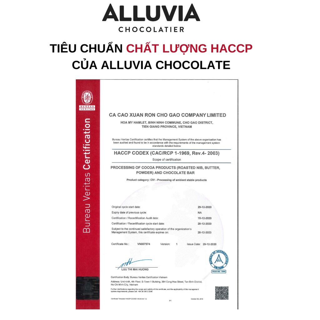 Socola đen nguyên chất vị Dừa đắng vừa ít ngọt Alluvia Chocolate thanh lớn 80 gram Dark chocolate with coconut