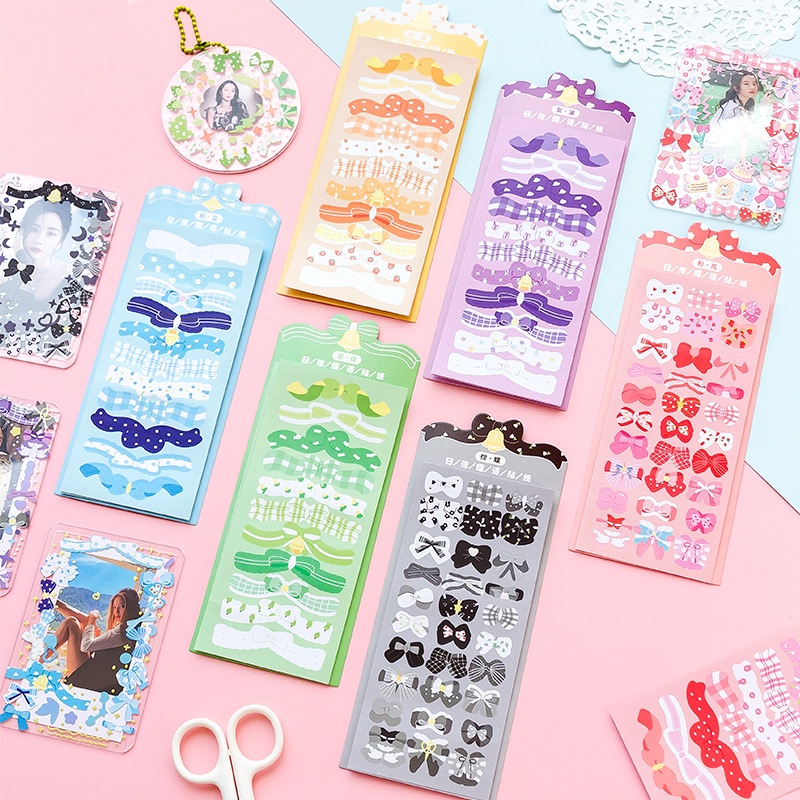 Bộ 2 Tấm Sticker Trang Trí Hình Nơ Nhiều Màu Sắc