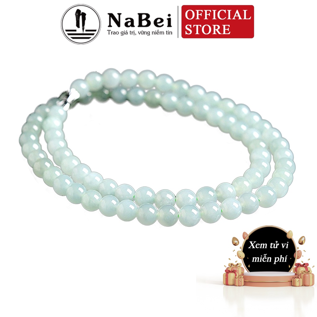 Chuỗi Vòng Tay Bạch Ngọc Tự Nhiên Phù Hợp Mệnh Kim, Thủy, Mộc, Hỏa, Thổ Cho Nữ NB141 - Phong Thuỷ NaBei