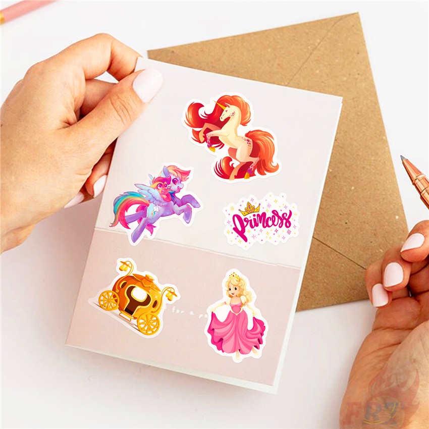 Bộ 100 Cái/Bộ ❉ Miếng Dán Trang Trí Hình Công Chúa Xinh Xắn ❉ Sticker Dán Tường Chống Thấm Nước Thời Trang