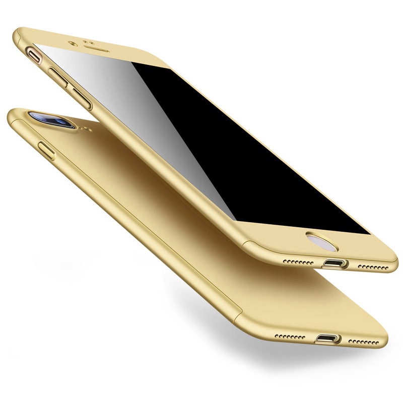 Ốp điện thoại từ PC cứng + phim dán bảo vệ màn hình cho iPhone 6/7/8 Plus X/XS/XR XS Max 12Mini 11 12 Pro Max