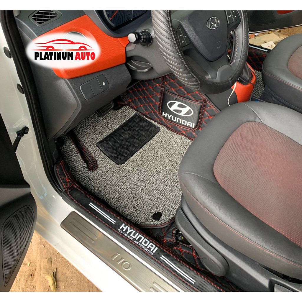 Thảm lót sàn ô tô 6D Hyundai I10  thành cao, tràn viền bậc cửa