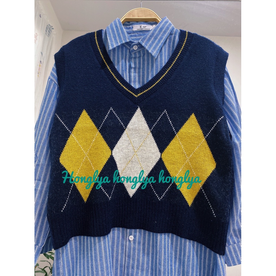 Áo gile len tiểu thư siêu xinh xắn phong cách Retro