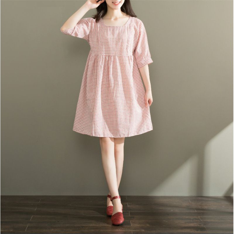 đầm baybydoll caro màu đỏ