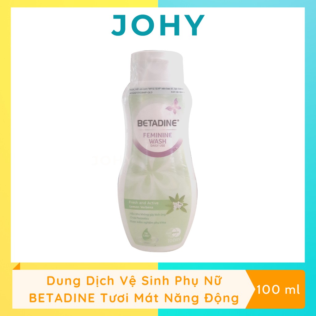 Dung Dịch Vệ Sinh Phụ Nữ Hàng Ngày BETADINE LEMON VERBENA Tươi Mát Năng Động (100ml)