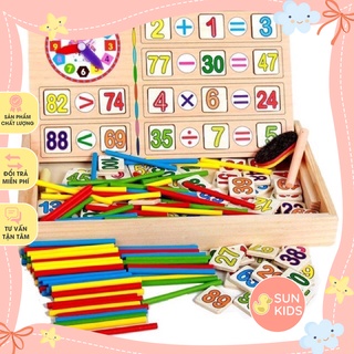 Đồ Chơi Toán Học Có Chữ Số, Que Tính, Bảng Số Bằng Gỗ cho bé