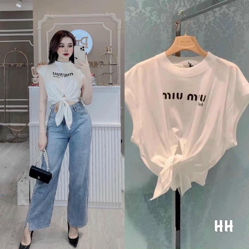áo croptop chữ buộc eo