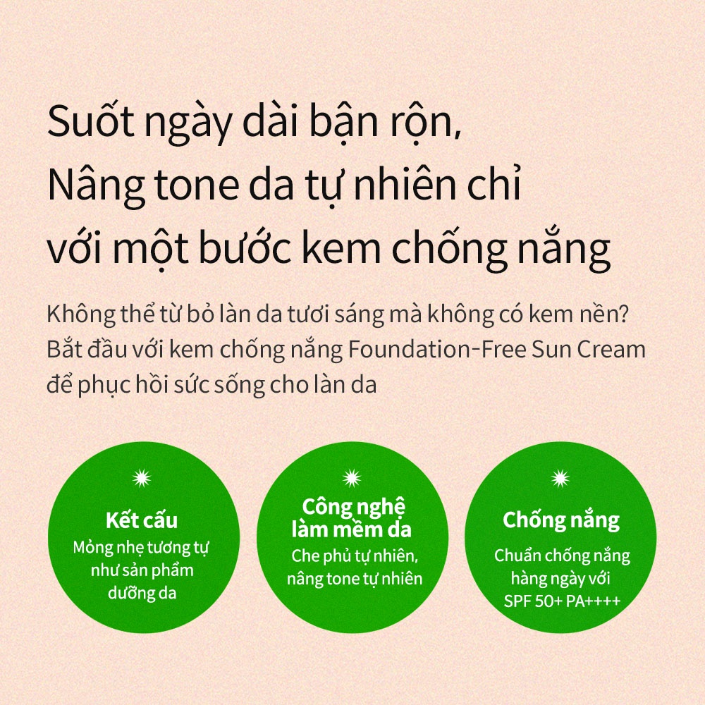 Kem chống nắng nâng tone ma:nyo Foundation-Free Sun Cream 15ml