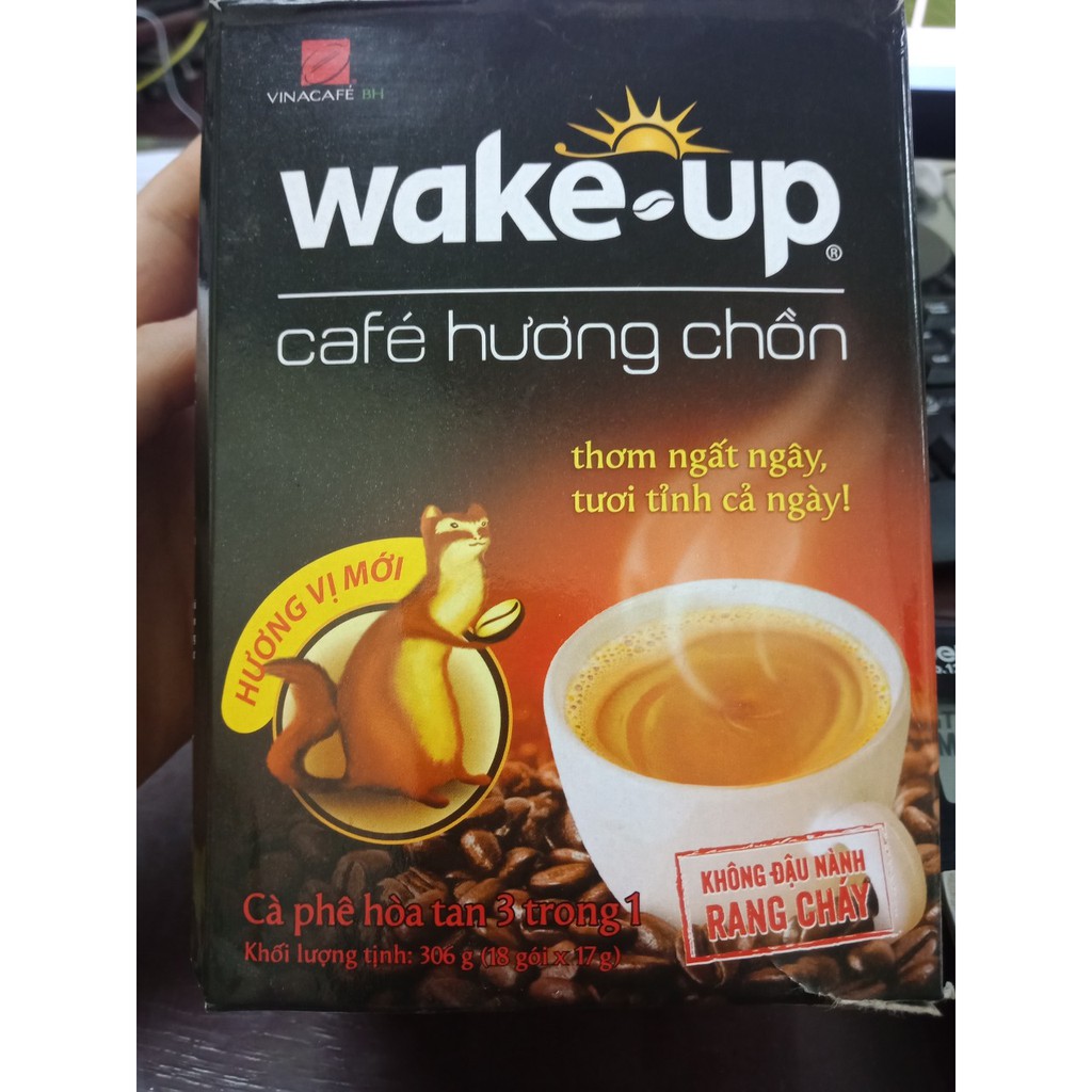 Cà phê Wake up hương chồn 18 gói x 17g date mới nhất