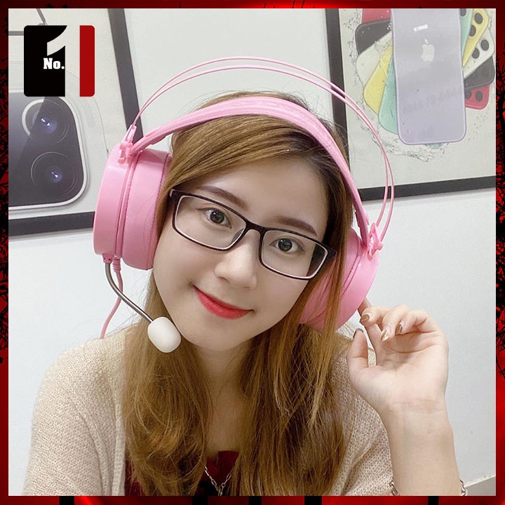 Tai Nghe Nhạc Headphone Gaming Chụp Tai DAREU EH722X Màu Hồng Led RGB Tai Nghe Game Thủ Có Mic Máy Vi Tính Laptop Pc