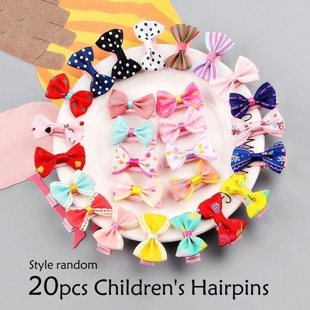 Set 1 / 20 Kẹp Tóc Nơ Phong Cách Ngẫu Nhiên Mới Cho Nữ