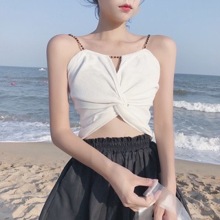 Áo yếm 2 dây có mút ngực dáng ngắn croptop hở lưng cá tính chất lụa satin áo kiểu nữ hàn quốc "yếm lụa"