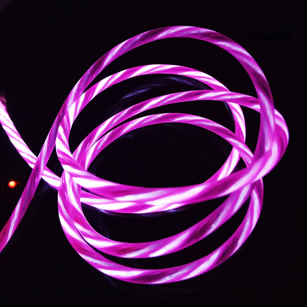 Dây cáp sạc nhanh truyền dữ liệu Micro USB Type C có đèn LED phát sáng thích hợp cho điện thoại Apple Android