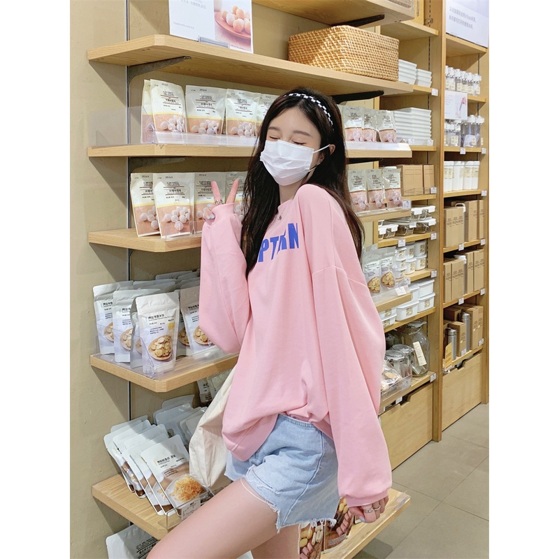 Áo nỉ nữ dài tay cổ tròn thời trang Hàn
 | BigBuy360 - bigbuy360.vn