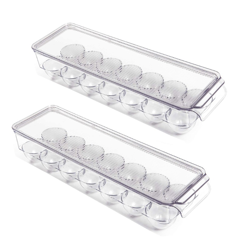 Bộ 2 Giá Đỡ Trứng Trong Suốt 14 Ngăn Tiện Dụng