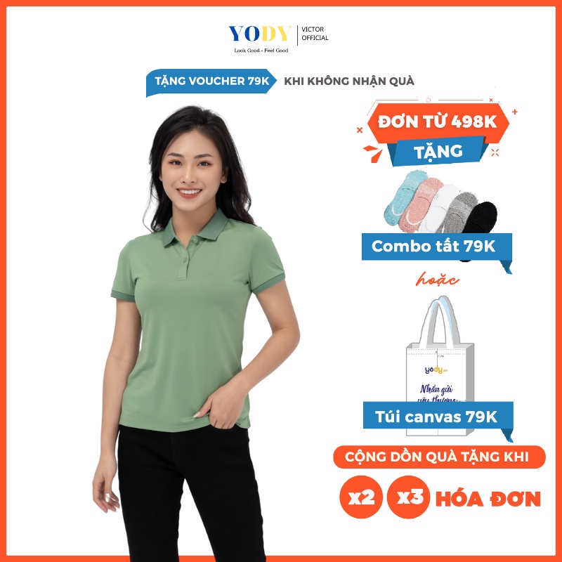 Áo Polo Nữ Coolmax YODY, Áo Cộc Tay Có Cổ Phối Bo Siêu Mát APN5320