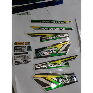 Tem xe Dream (chất liệu crôm bạc)