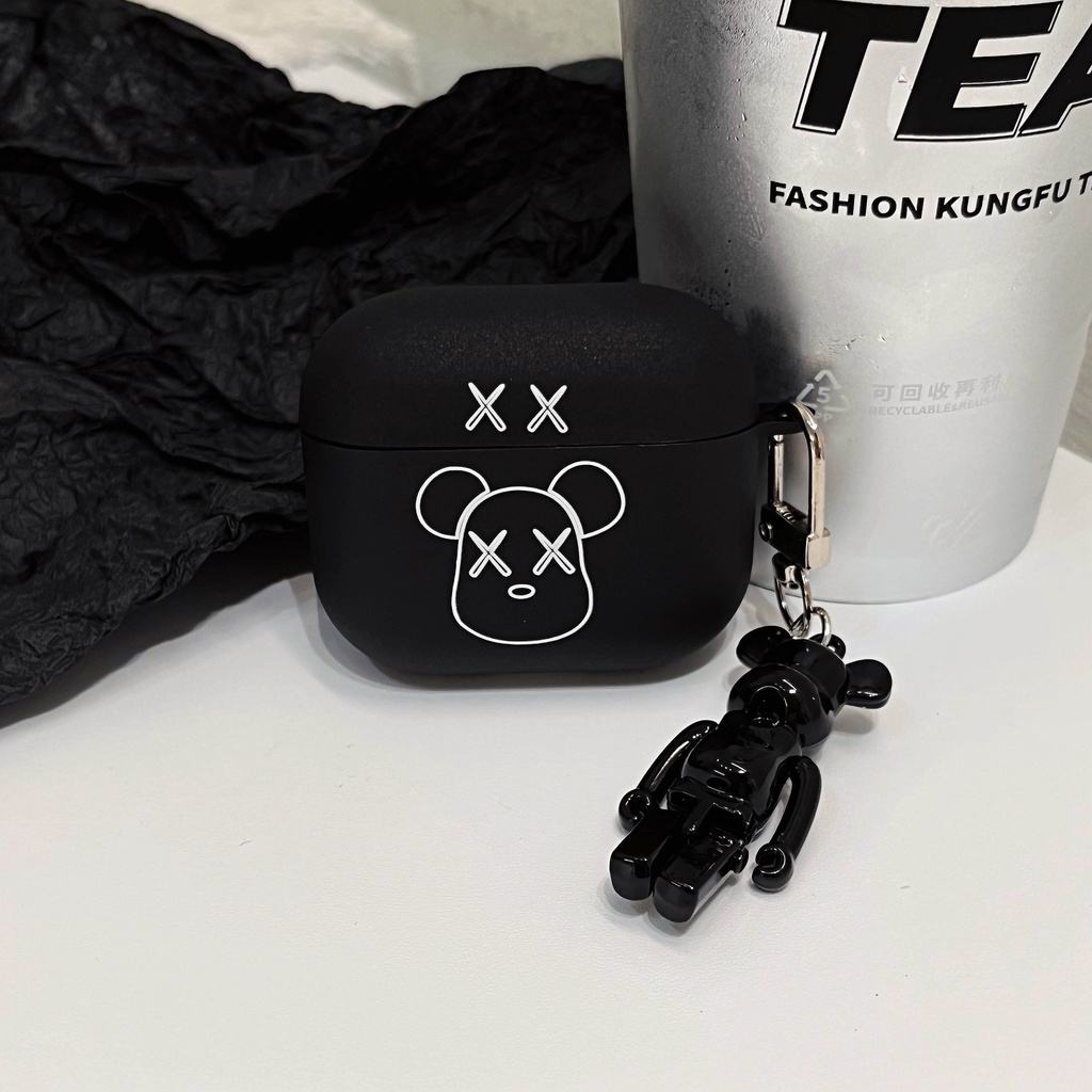 Vỏ Bảo Vệ Hộp Sạc Tai Nghe compatible AirPods 3 / 3 / 3 / 2021 Surcompatible AirPods3 / compatible AirPods2gen Hình Gấu Ốp