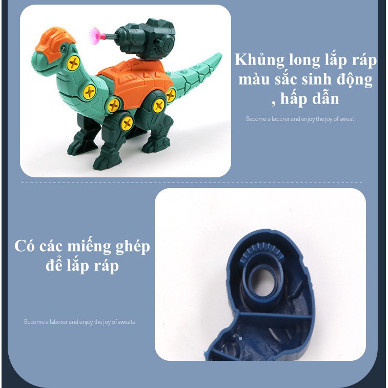 Bộ 3 Khủng Long Lắp Ráp Đồ Chơi Khủng Long Có Bắn Đạn Cho Bé Đồ Chơi Lắp Ráp Mô Hình