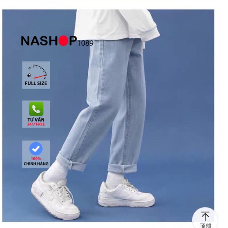 Quần jean bò baggy nam nữ ống suông rộng Unisex hàng Quảng Châu phong cách Hàn Quốc sành điệu style năm 2021 nashop 1089 | BigBuy360 - bigbuy360.vn