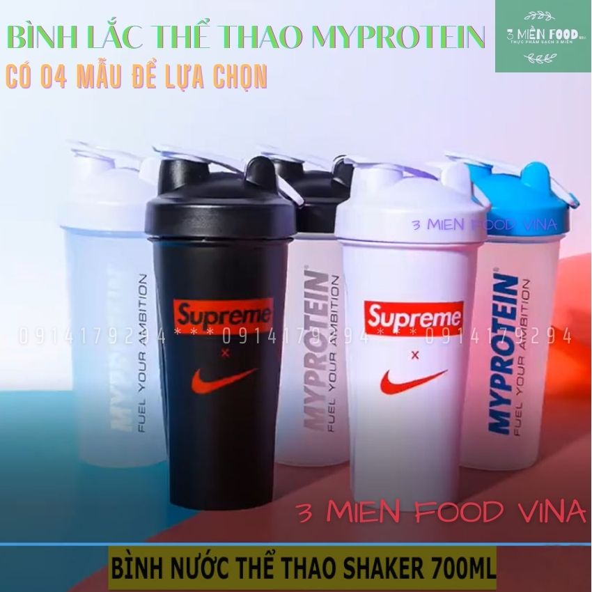 [HCM]Bình Nước Thể Thao | Bình lắc đựng nước thể thao My Protein 700ml | Bình nước Tập Gym-3 miền food vina